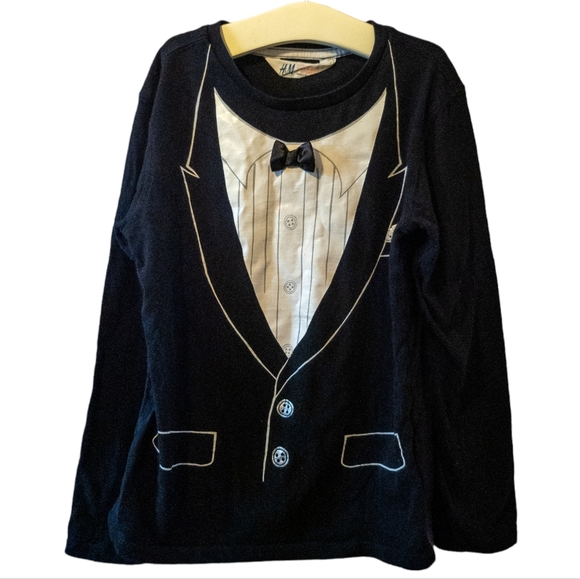 H&M Other - *4/$30* H&M Tuxedo Long Sleeve Tee -6-8Y